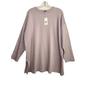 NWT $198‎ Eileen Fisher Organic Cotton/Tencel Crew Neck Boxy Tunic Size Medium